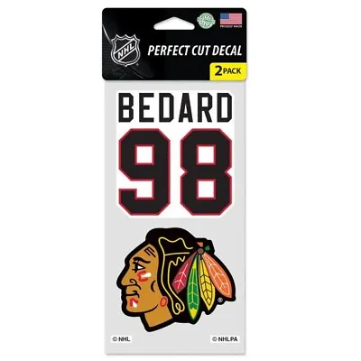 Connor Bedard Chicago Blackhawks 2 Pc. Perfect Cut Decal Sheet 4 X8  Nhl License • $11.99