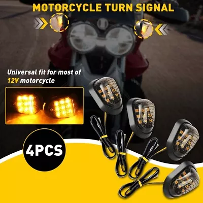 4X LED Motorcycle Turn Signals Indicator Amber Blinker Light Universal Mini Lamp • $18.99