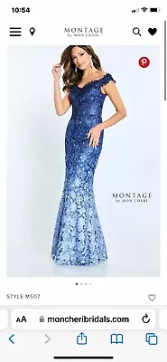 Authentic Montage By Mon Cheri Style #M2209-Color NAVY-Sz 12-Mother Of The Bride • $150