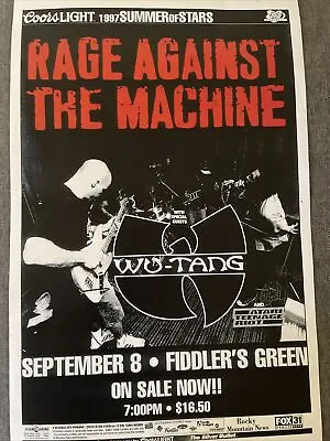 $11.99 • Buy Wu-Tang Clan RACE AGAINST THE MACHINE 1997 Concert Poster 11x17