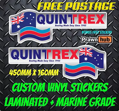 $39.95 • Buy QUINTREX BOAT DECALS - Set Of 2x - FREE BONUS STICKERS!! FREE POSTAGE