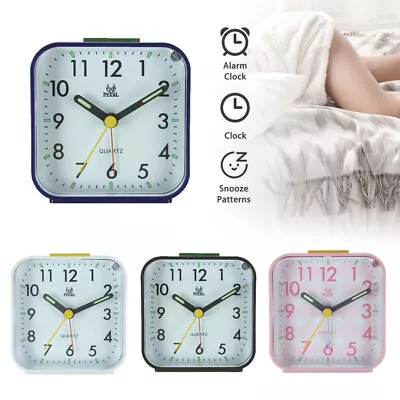 $16.49 • Buy Bedside Easy To Read Luminous Alarm Clock Travel Glow In The Dark Silent No Tick