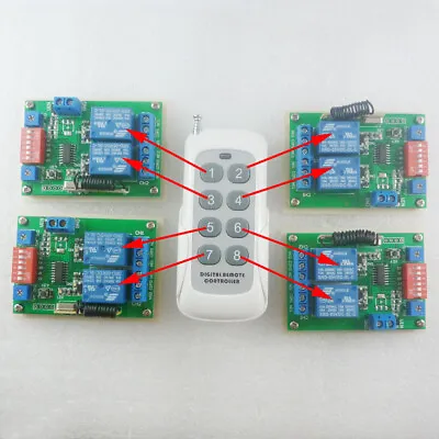 8 CH Multi-Function Design DC 12V RF ASK Wireless Remote Controller Delay Kits • $35.47