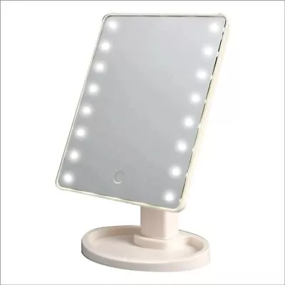 16 LED Touch Screen MAKE UP MIRROR Tabletop Light Up Cosmetic Illuminated Vanity • £6.59