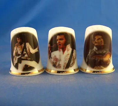 £9.95 • Buy Birchcroft Thimbles -- Set Of Three -- Elvis Presley In Concert