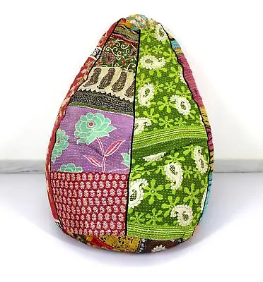 Handmade Vintage Cotton Kantha Floral Bohemian Bean Bag Pouffe Hassock Seat • $84.60