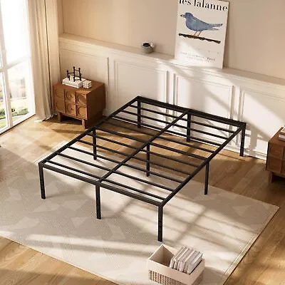 King Size Bed Frame 14 Inch Heavy Duty Steel Support 2500 Lbs Bed Frame King ... • $95.31