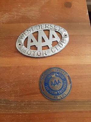 AAA New Jersey Motor Club LICENSE PLATE TOPPER Advertising & AAA Safety Badge!! • $50