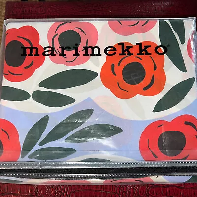 Marimekko King Duvet Cover 2 King Shams Ruukku Blue Floral Cotton New • $189.99