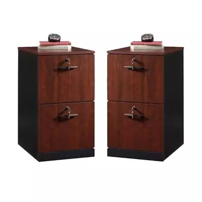 Home Square 2 Drawer Wood Filing Cabinet Set In Classic Cherry (Set Of 2) • $410.60