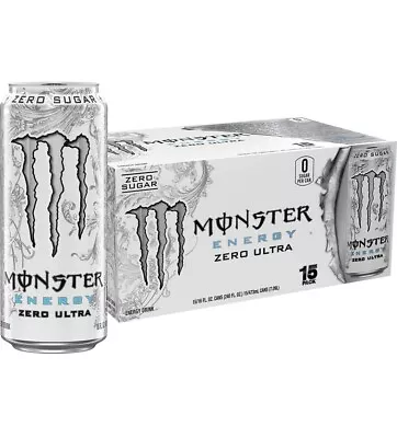 Monster Energy Zero Ultra Sugar Free Energy Drink 16 Ounce (Pack Of 15) • $35.99