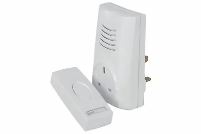 £12.99 • Buy Wireless Doorbell Plug In Chime White 100m Range Button Bell  Wall Outdoor