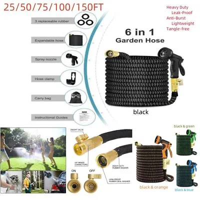 Lightweight Expandable Flexible Garden Hose TPE Soft Water Pipe Spray Gun Nozzle • $37.73