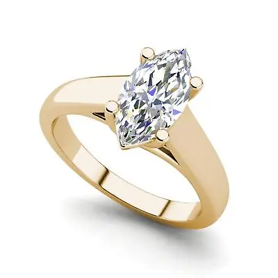 Solitaire 0.75 Carat SI1/F Marquise Cut Diamond Engagement Ring Treated • $1223.82
