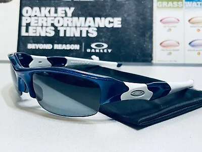 Oakley Flak Jacket 1.0 Metallic Blue W/ Grey Polarized Lenses - Custom Build • $245