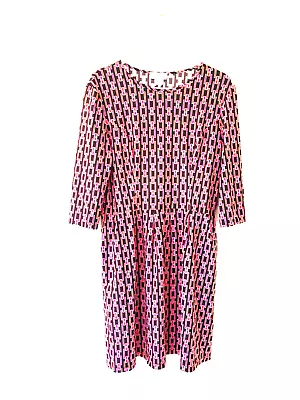 JUDE CONNALLY SZ L Mary Pat? Chain Print Pullover Dress 3/4 Sleeve • $44.95