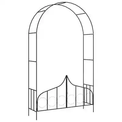 Modern Decorative Metal Garden Arch With Gate Outdoor Climbing Plants Archway Uk • £78.89