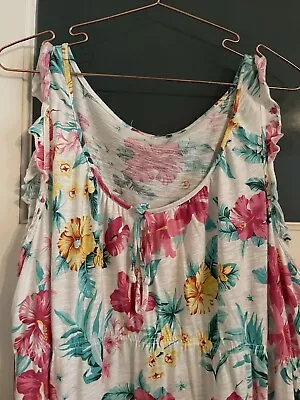 Size 22 Long Top Short Dress Tropical Floral • £6