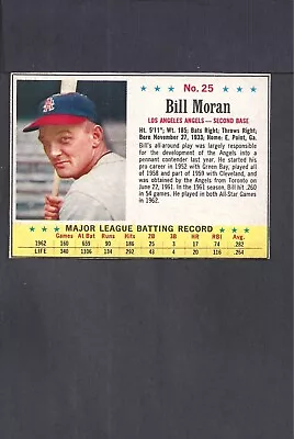 1963 Post Set Break #25 Bill Moran-1--angels--no Creases--nr/mt • $4.99