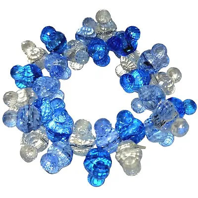 Disney Parks Mickey Mouse Icon Blue Clear Faceted Beaded Bracelet Fashion Chunky • $24.99