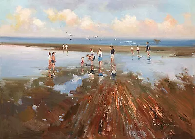 BeachOceanOriginal Oil Painting By Jason   71 X 51 Cm • $299.99