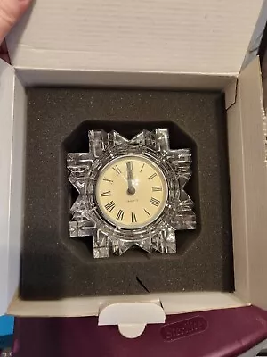 MIKASA Vintage Crystal Starfire Clock Quartz Movement Germany Brand New In Box • $29.99