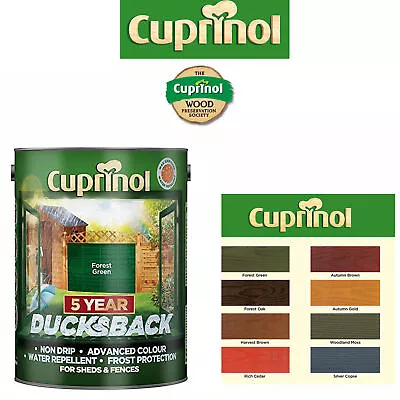 Cuprinol DucksBack 5L Fence & Shed Paint All Colours 5 Year Protection DIY Shed • £17.09