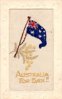 Postcard Military Wwi Silks Australia For Ever  Flag     Tuck • £9.90