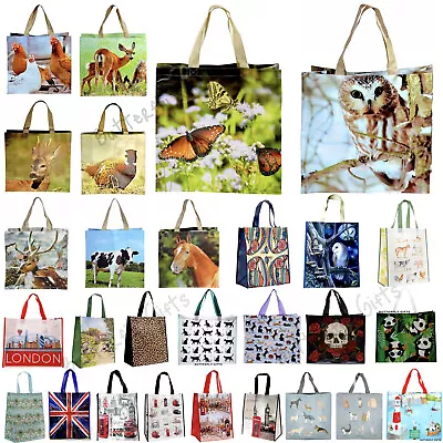 £6.95 • Buy Womens Mens Large Quality Fold Up Shopper Bag Chic Shopping Reusable Tote Bag 