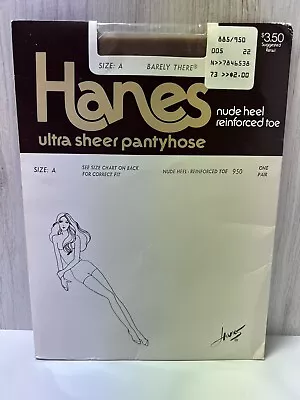 Vintage NOS Hanes Ultra Sheer Pantyhose Barely There Nude Heel Reinforced Toe • $6