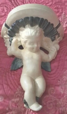 £130 • Buy A Large Pair Of Cherub Ceramic Ornate Corbel Wall Shelves, 14 Inches Height 