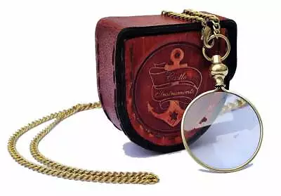 Magnifying Glass Optical Magnifier Lens With Necklace Chain Monocle For Library • $18.05