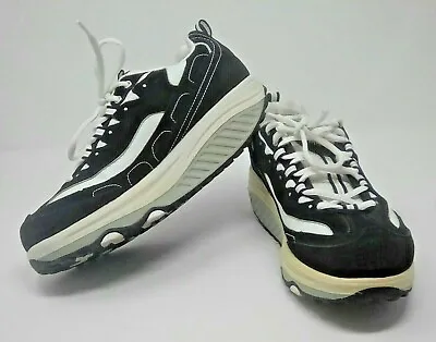 Skechers Womens Size 9 Shape Ups Toning Walking Shoes Sneakers Black White 11809 • $23.99