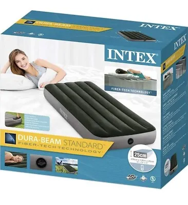 INTEX Dura-Beam Standard - Built In Foot Pump - Single Size - BRAND NEW IN BOX • £21.95