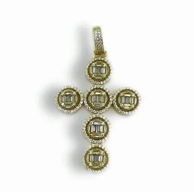 Brand New 925 Sterling Silver CZ Gold Plated Masonic Orb Cross • $35.99