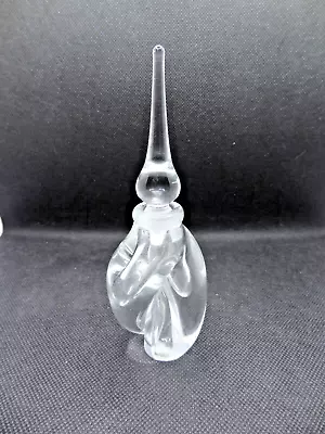 Vandermark Art Glass Perfume Bottle Clear Twist & Indent Perfume Bottle • $34.99