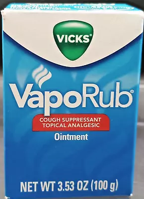 Vicks VapoRub Cough Suppressant Topical Analgesic Ointment - 3.53 Oz - EXP 04/25 • $11.99