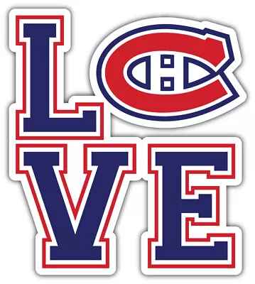 Montreal Canadiens Love NHL Sport Car Bumper Sticker Decal  SIZES  • $3.75