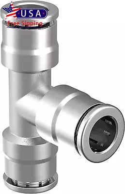 Pneumatic Quickun Push To Connect Air Line Fittings Push Tee 3/8 OD Union • $12.69