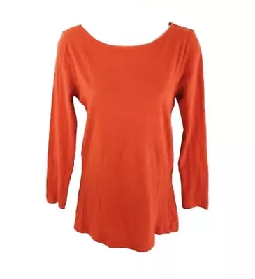 👚  J Crew Painter Tee Shirt Top Orange Long Sleeve   MEDIUM • $16.99