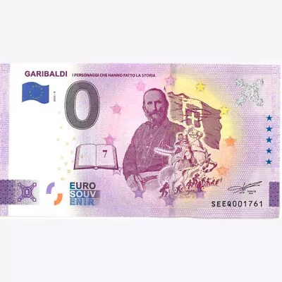 €0 Zero Euro Souvenir Note Italy 2023 - Garibaldi - • £3.16