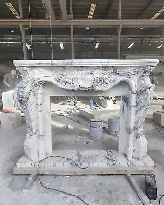 Beautiful French Style Marble Fireplace Mantel - Jx105 • $6500