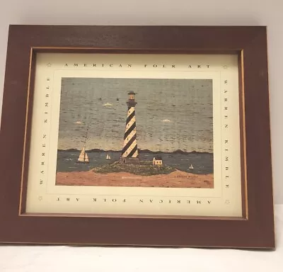 $18 • Buy Warren Kimble AMERICAN FOLK ART LIGHTHOUSE Print 10  X 12  FRAMED