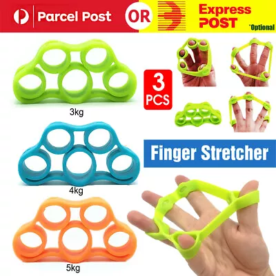$6.88 • Buy 3 X Finger Strengthener, Hand, Grip, Resistance Band Trainer (3kg, 4kg & 5kg)