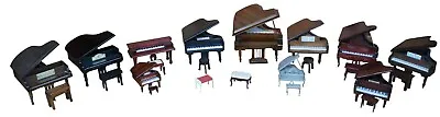 11 Vintage Miniature Baby Grand Piano Music Box Wood Dollhouse Upright Bench 7  • $188