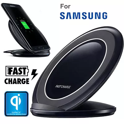 Qi Wireless Fast Charger Charging Stand Dock Pad For Samsung Galaxy S6 S7 Edge • $11.95