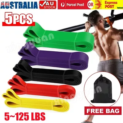 5PCS Heavy Duty Resistance Bands Gym Yoga Loop Strength Exercise Fitness Workout • $7.99