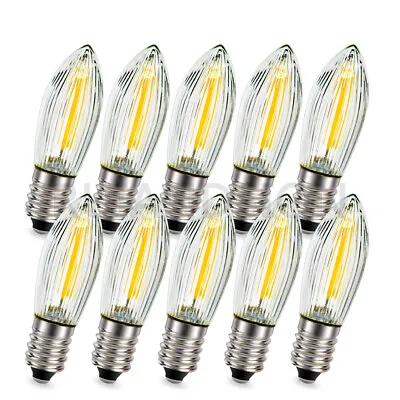 Warm White E10 8mm Screw Base LED Candle Filament Light Chandelier Bulb 14V-55V • $17.61