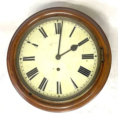 Antique Walnut Wall School Railway Clock : W & H Winterhalder & Hofmeier • £325