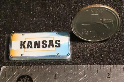 Kansas License Plate Paper On Foam Wall Automobile Decor 1:12 Miniature • $0.99